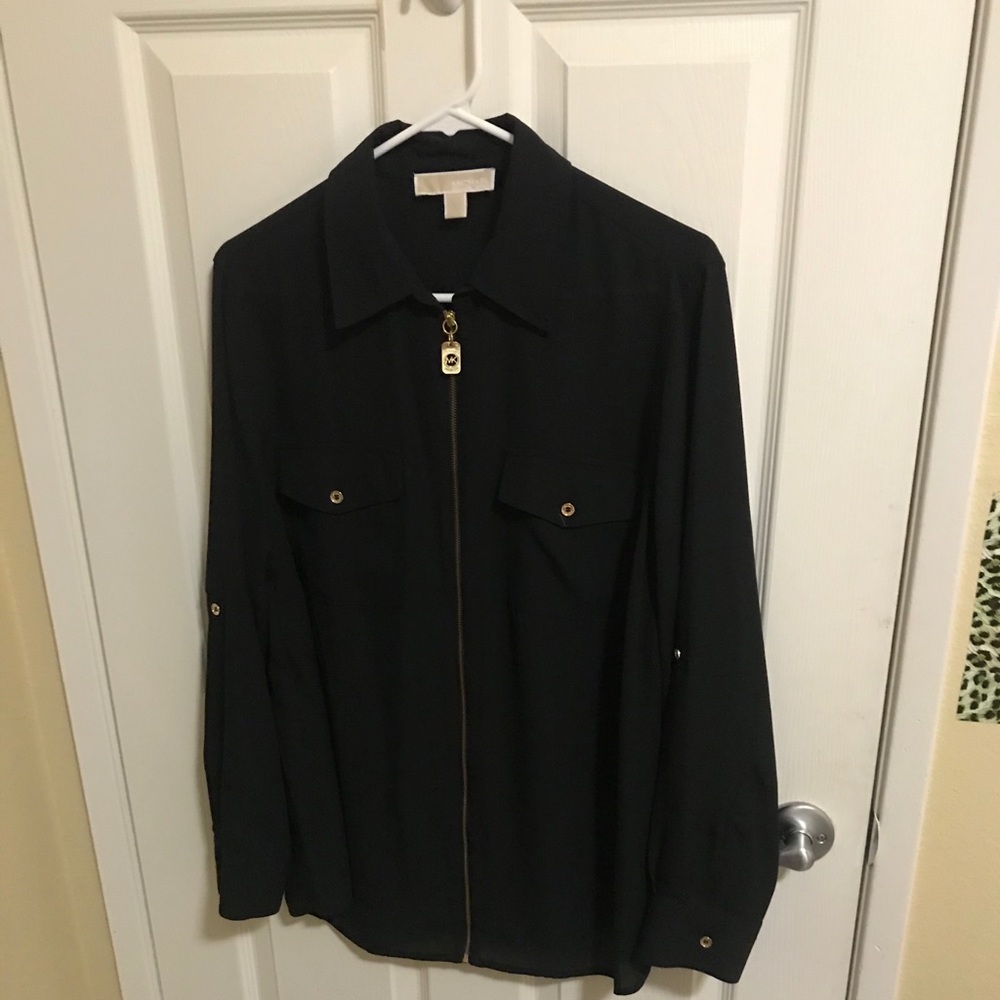 Michael by Michael Kors black sheer top